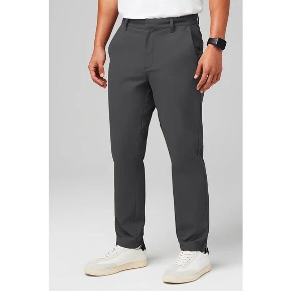 Fabletics Don Trouser Pants Classic Fit Gray Men 32x30 Knit Stretch Wrinkle Free - Picture 1 of 16